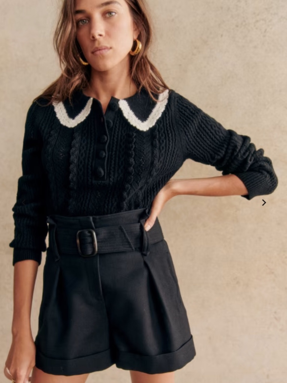 Sezane Frances Sweater Black Size Medium NWT